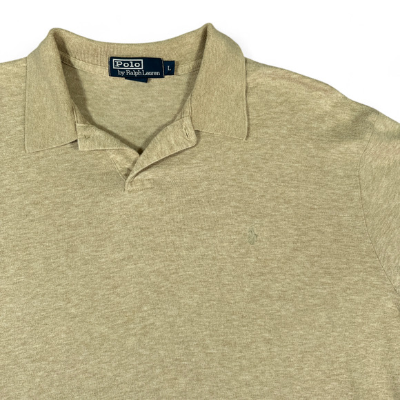 Vintage Ralph Lauren Polo Shirt Adult LARGE Brown Long Sleeve Small Pony 90s - Picture 2 of 12